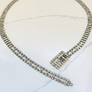 Vintage Silver-Tone Rhinestone Belt or Necklace Size S-M